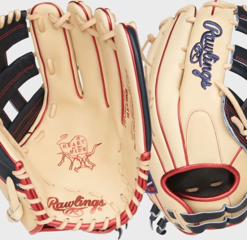 The Rawlings Heart of the Hide Outfield delivers unmatched depth, reach, and durability in 12.75” or 13” sizes. Built from top 5% steerhide for serious outfielders.