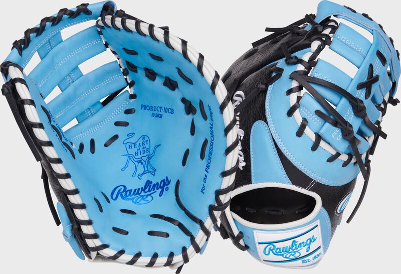 The Rawlings Heart of the Hide First Base Mitt delivers pro-level pocket depth, durability, and control in 12.75” or 13” sizes—built from top 5% steerhide for serious first basemen.